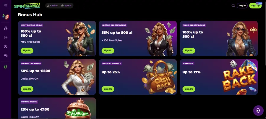 Spinmama code bonus