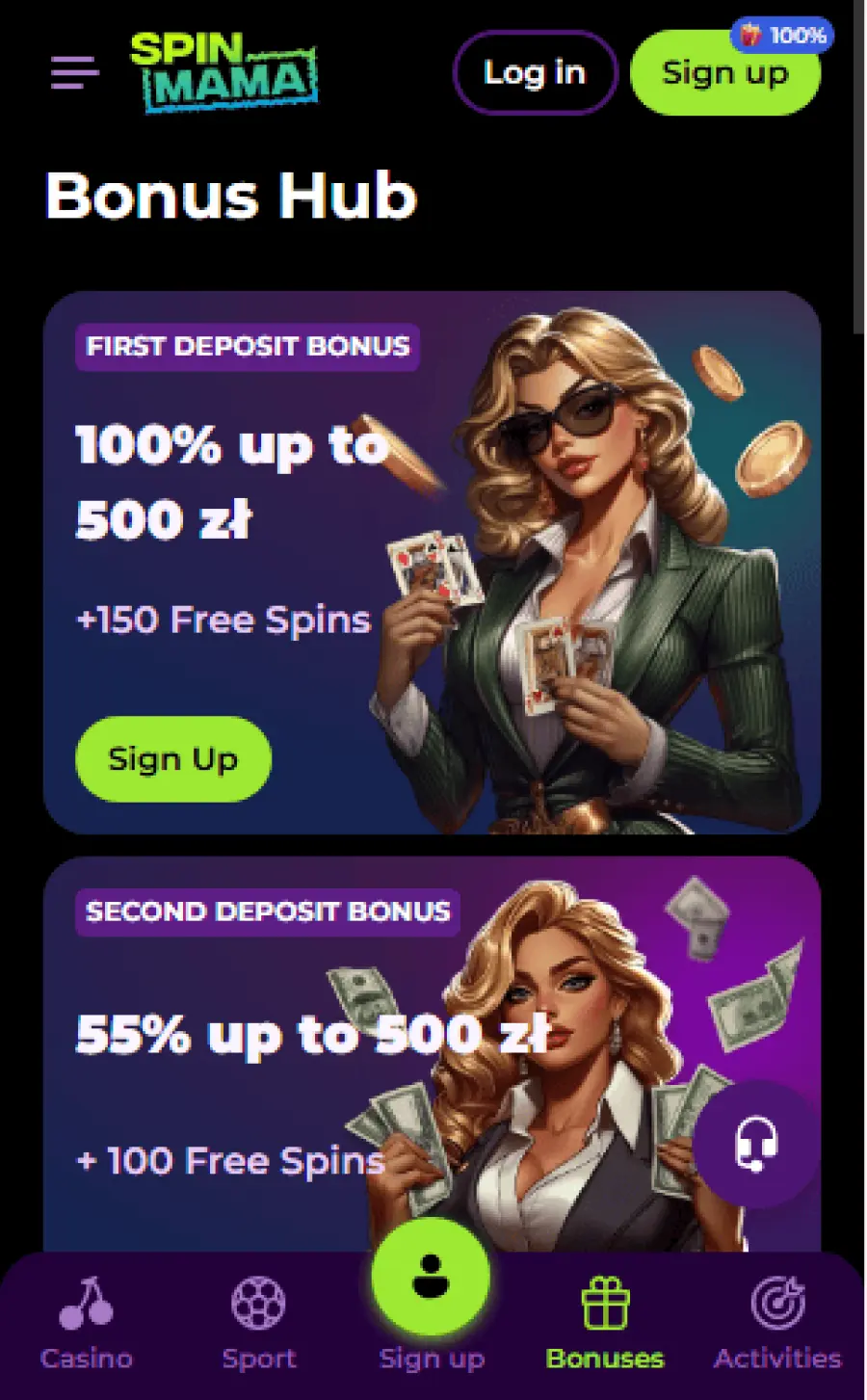Spinmama bonus